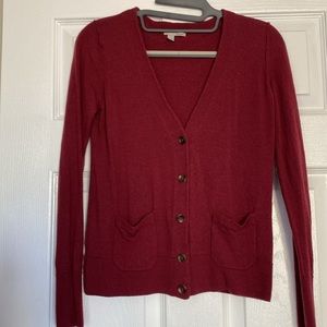Halogen cardigan, sweater, size medium in burgundy, and Hunter Green runs small